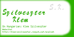 szilveszter klem business card